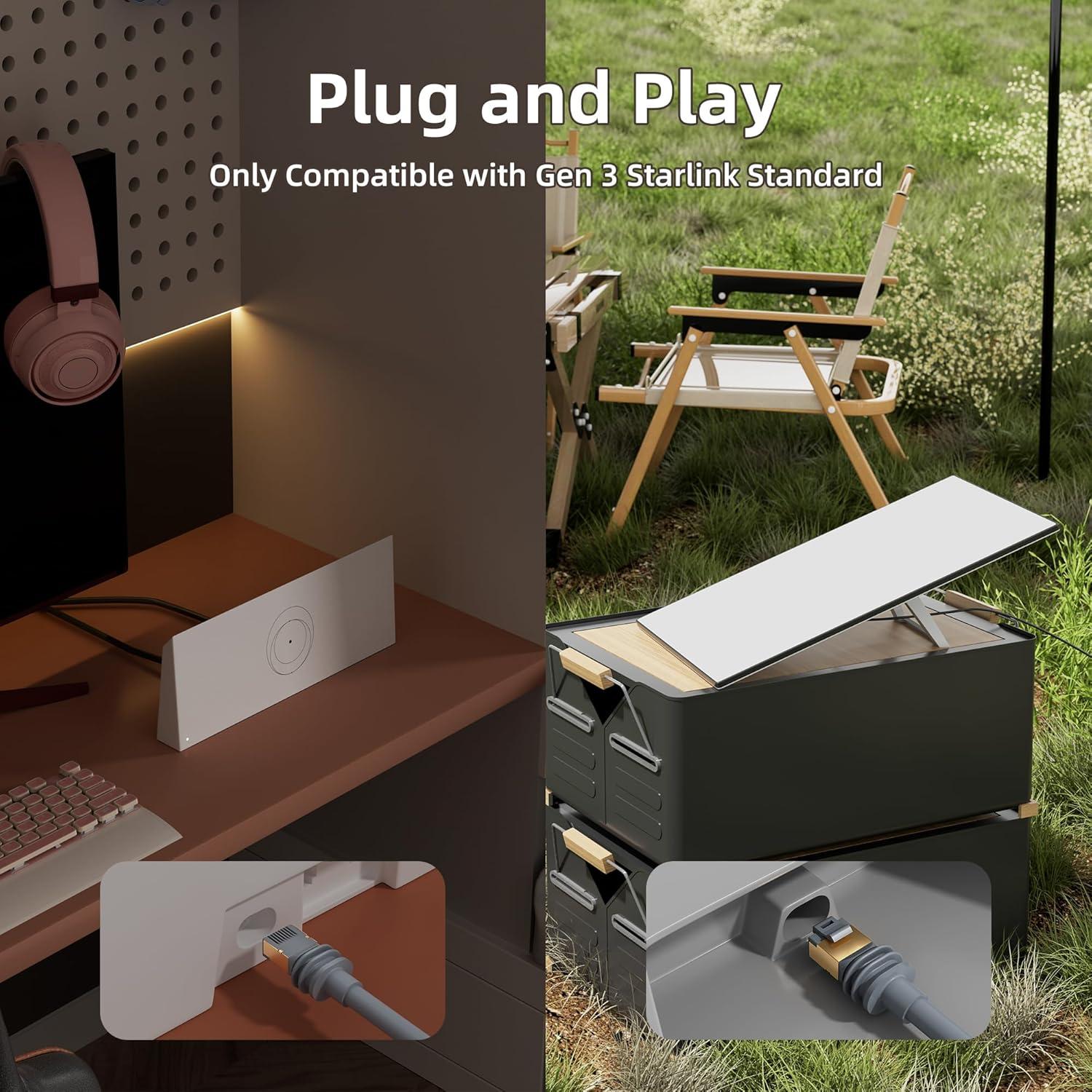 Cable de extensión EAZUSE 5m para Starlink Gen 3 impermeable