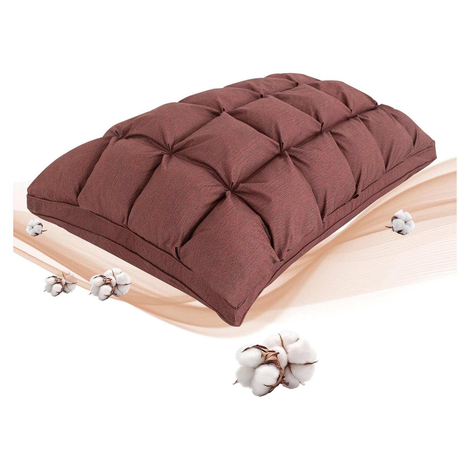 Almohada de Cama TU LUNA Estándar 66x51 cm Suave Marrón