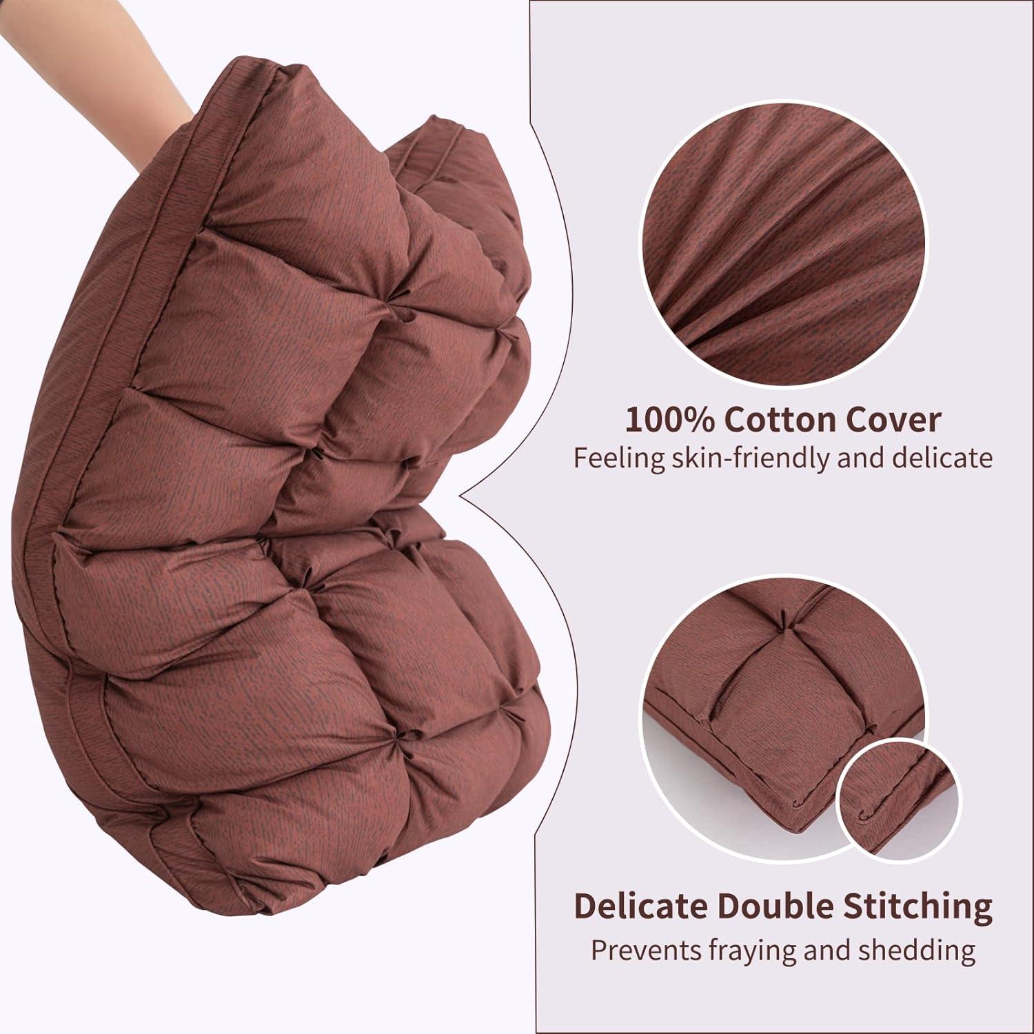 Almohada de Cama TU LUNA Estándar 66x51 cm Suave Marrón