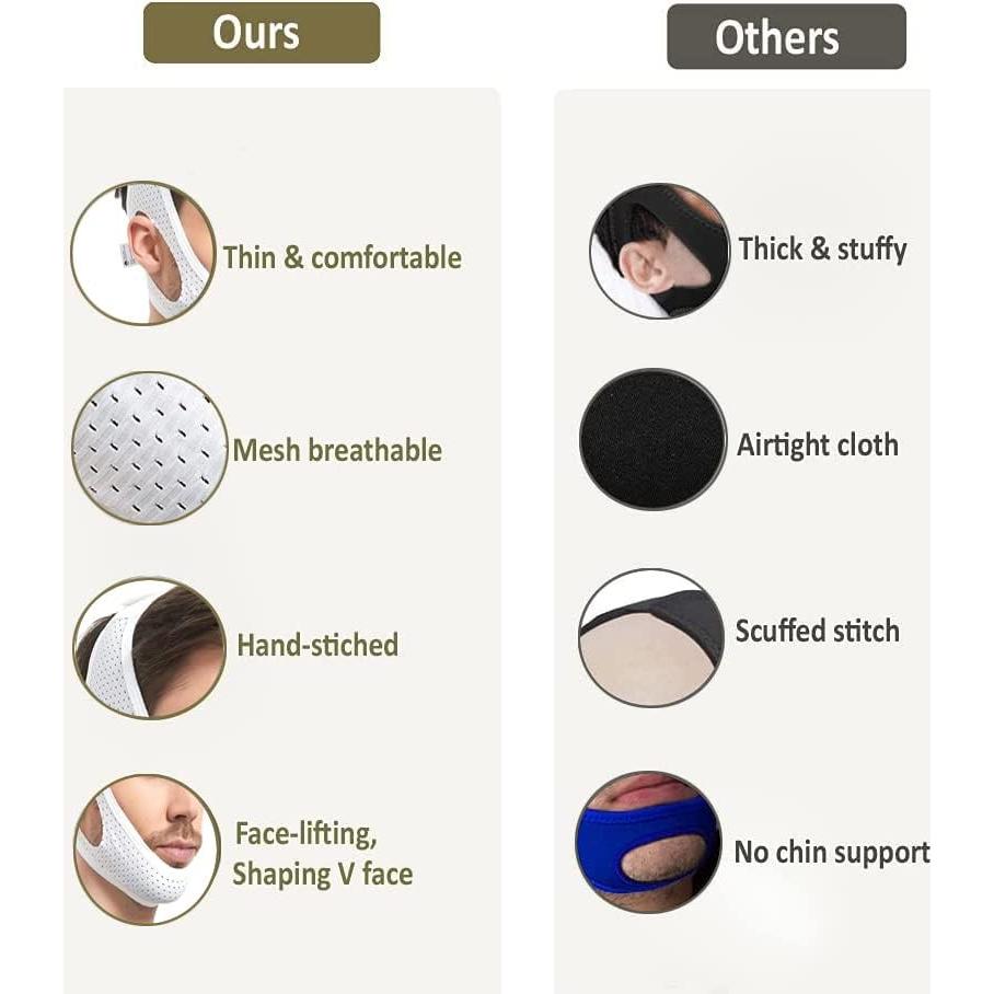 Correa de Mentón Anti Ronquidos Yootar CPAP Ajustable Malla