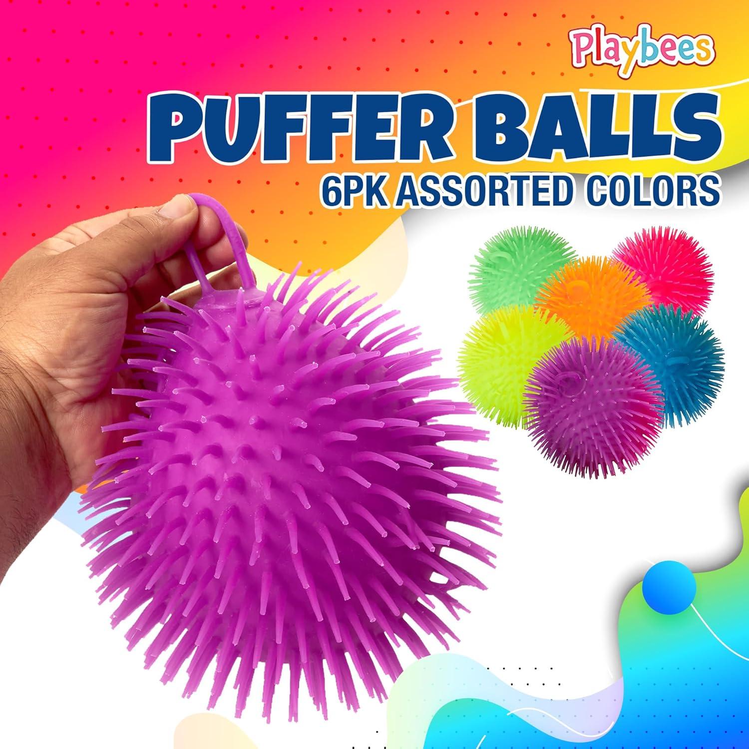 Bolas Puffer Espinosas Playbees - Paquete de 6 - Juguetes Sensoriales 13.97 cm