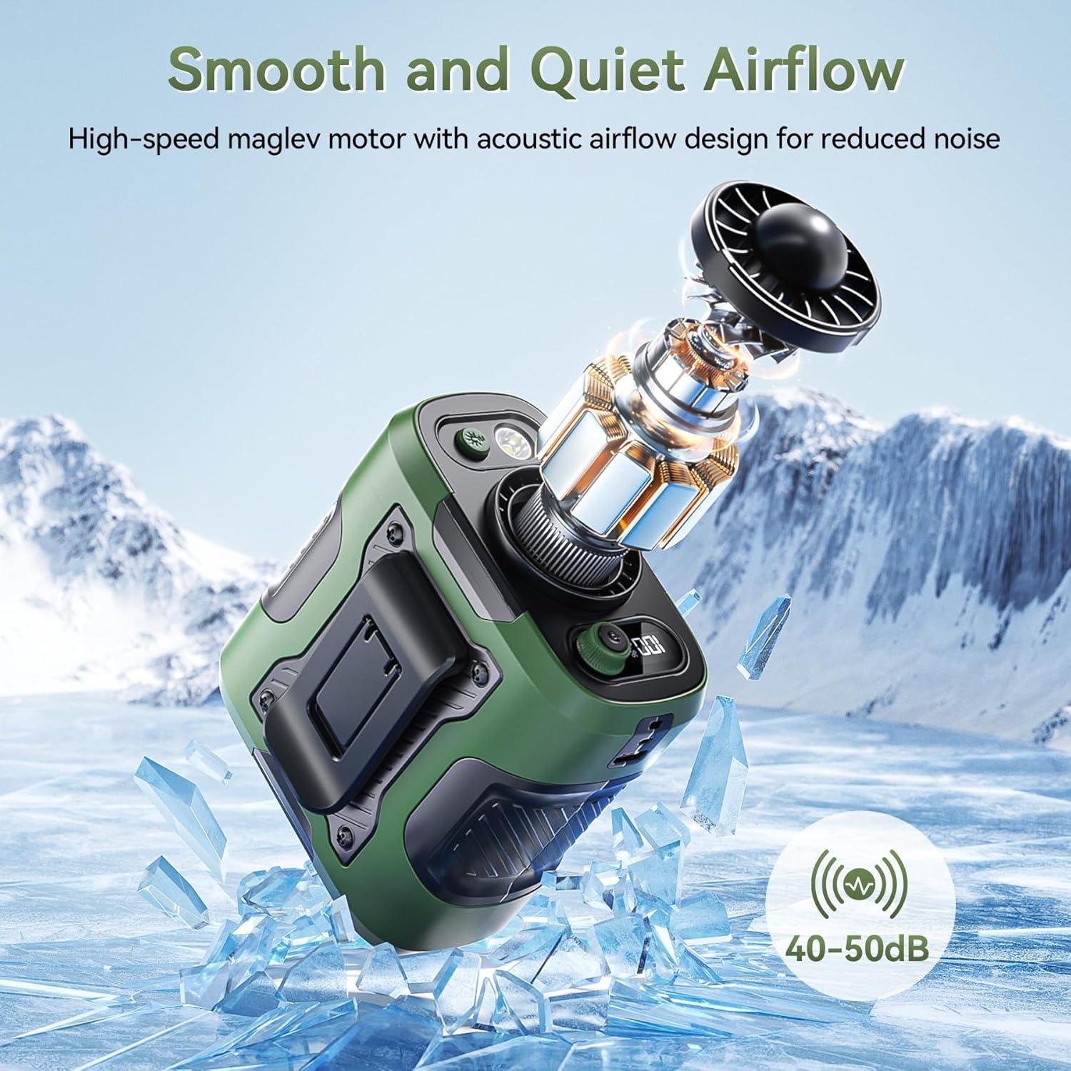 Ventilador de Cintura Portátil Guffawz YS01 Verde 100 Velocidades