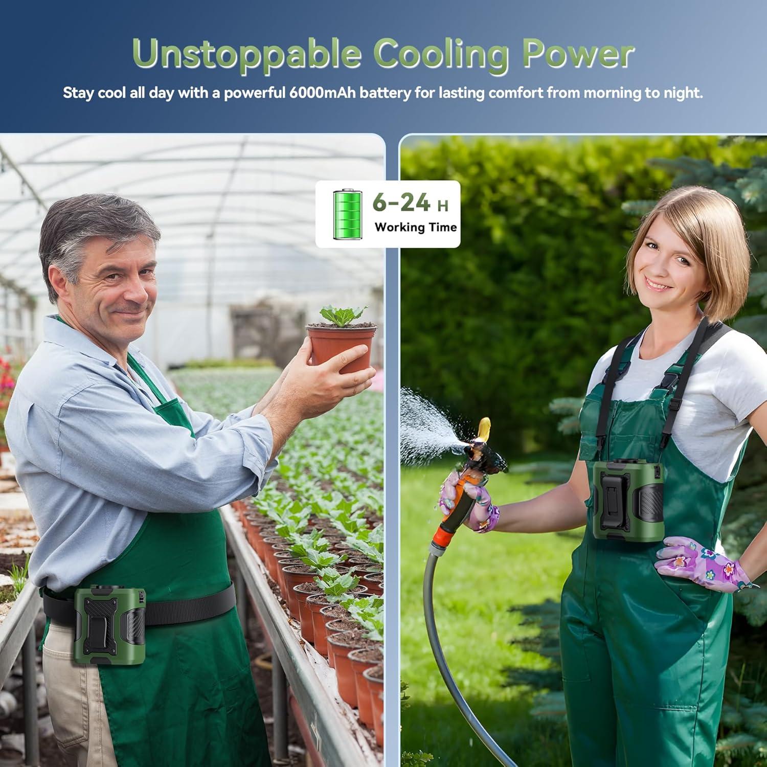 Ventilador de Cintura Portátil Guffawz YS01 Verde 100 Velocidades