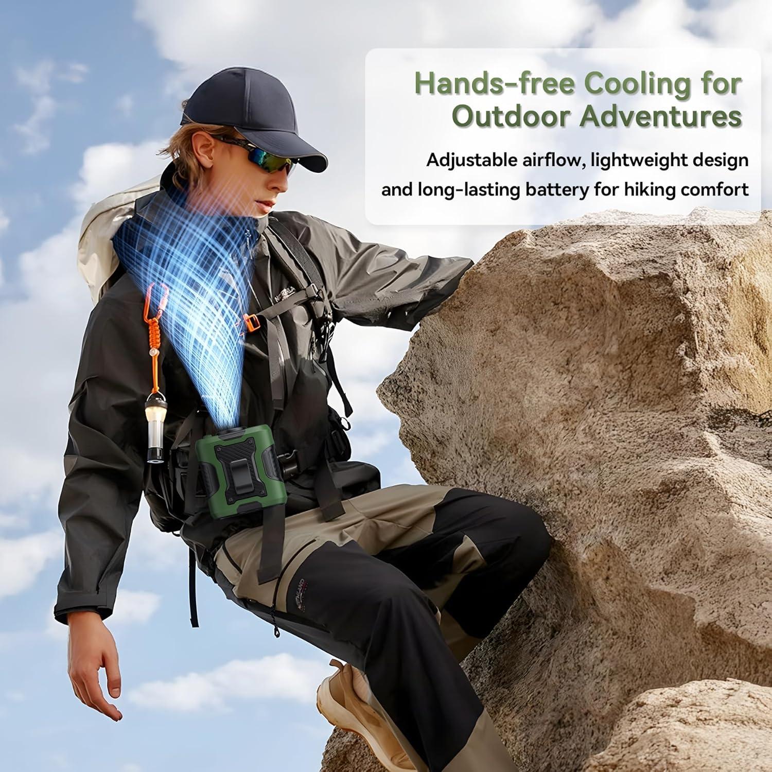 Ventilador de Cintura Portátil Guffawz YS01 Verde 100 Velocidades