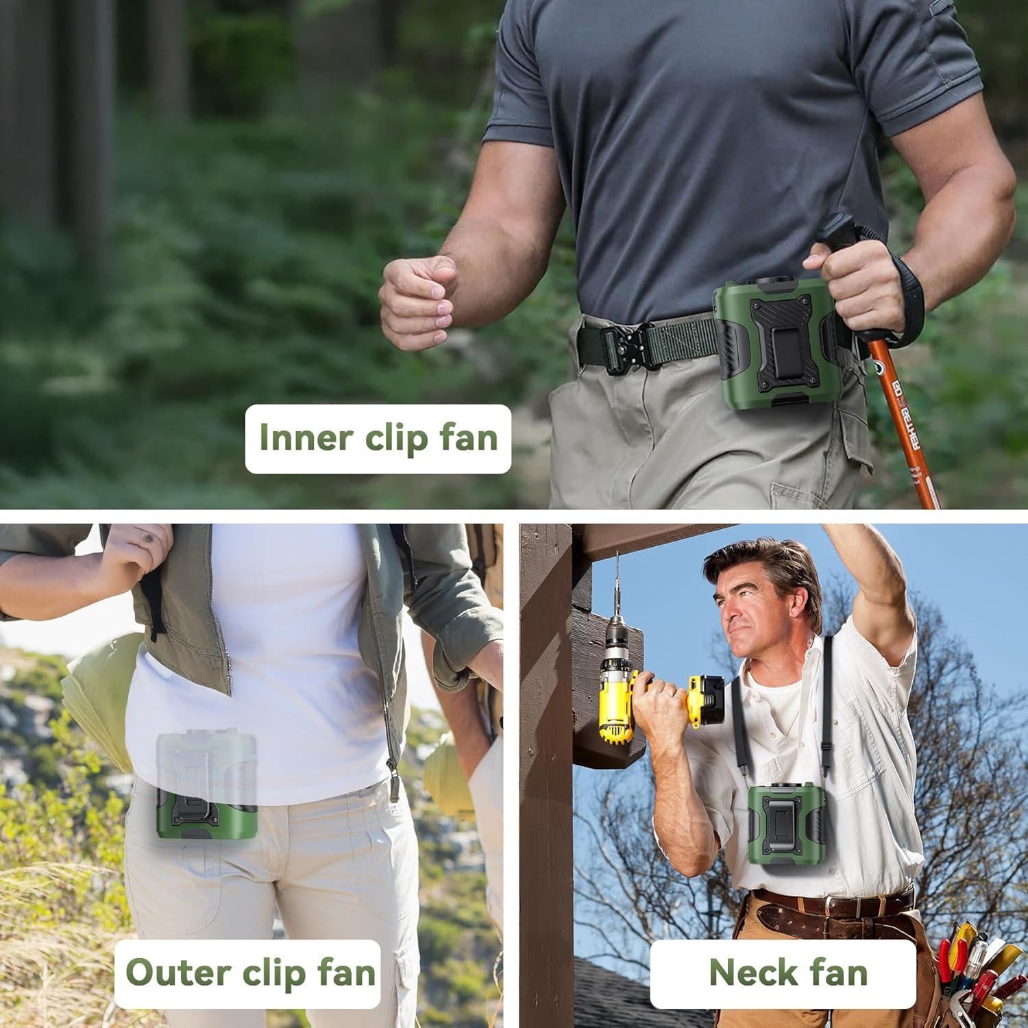 Ventilador de Cintura Portátil Guffawz YS01 Verde 100 Velocidades