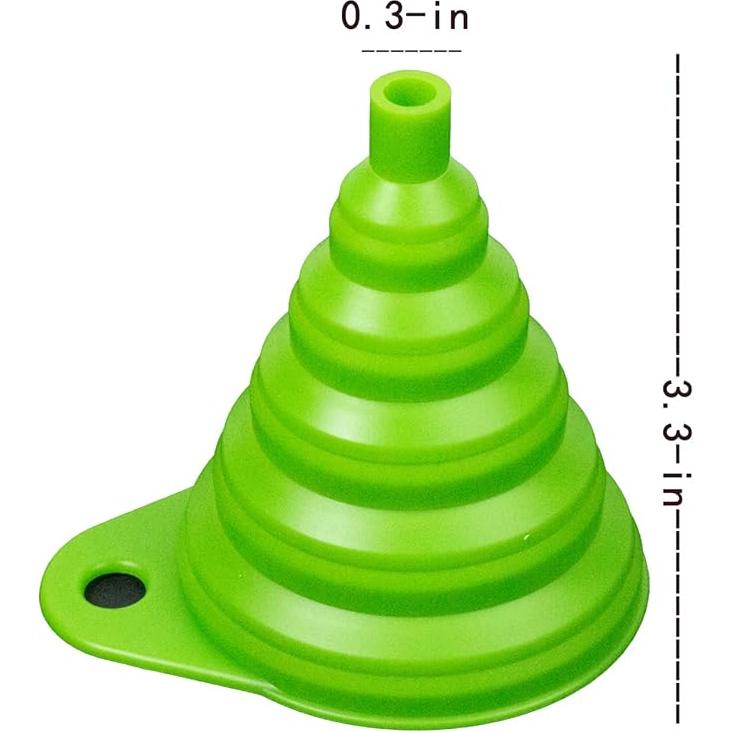 Embudo de Silicona Plegable Star Elm, 2 Tamaños, Verde