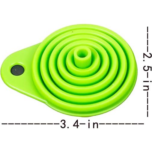 Embudo de Silicona Plegable Star Elm, 2 Tamaños, Verde