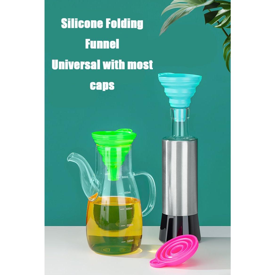 Embudo de Silicona Plegable Star Elm, 2 Tamaños, Verde