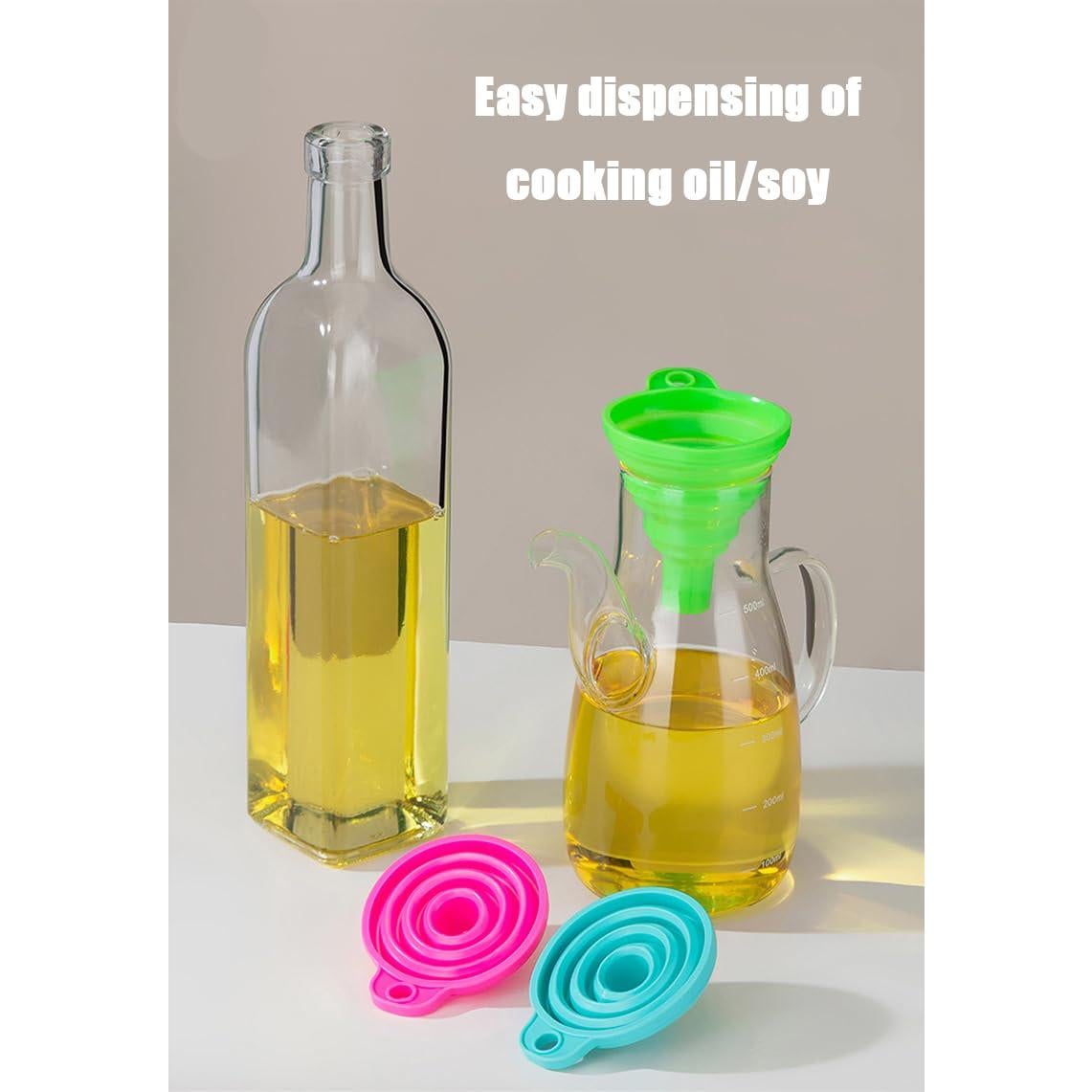 Embudo de Silicona Plegable Star Elm, 2 Tamaños, Verde