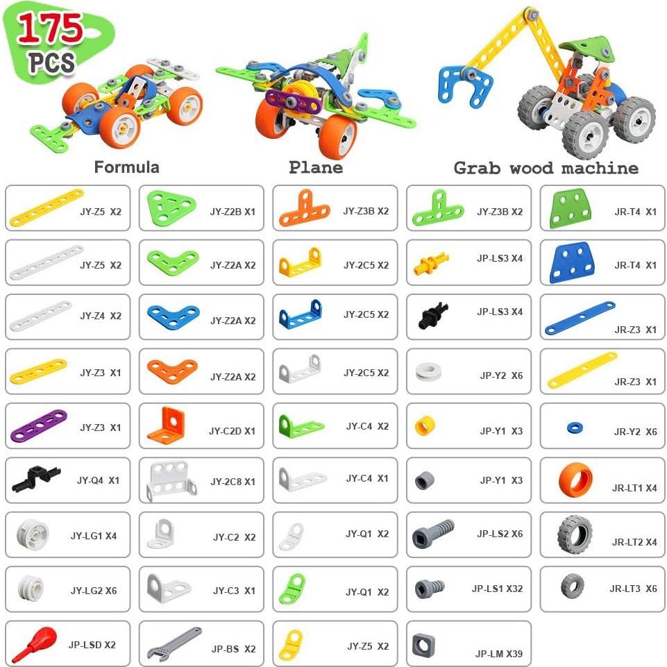 Juguetes de Construcción MOONTOY 175 Piezas STEM 4-8 Años