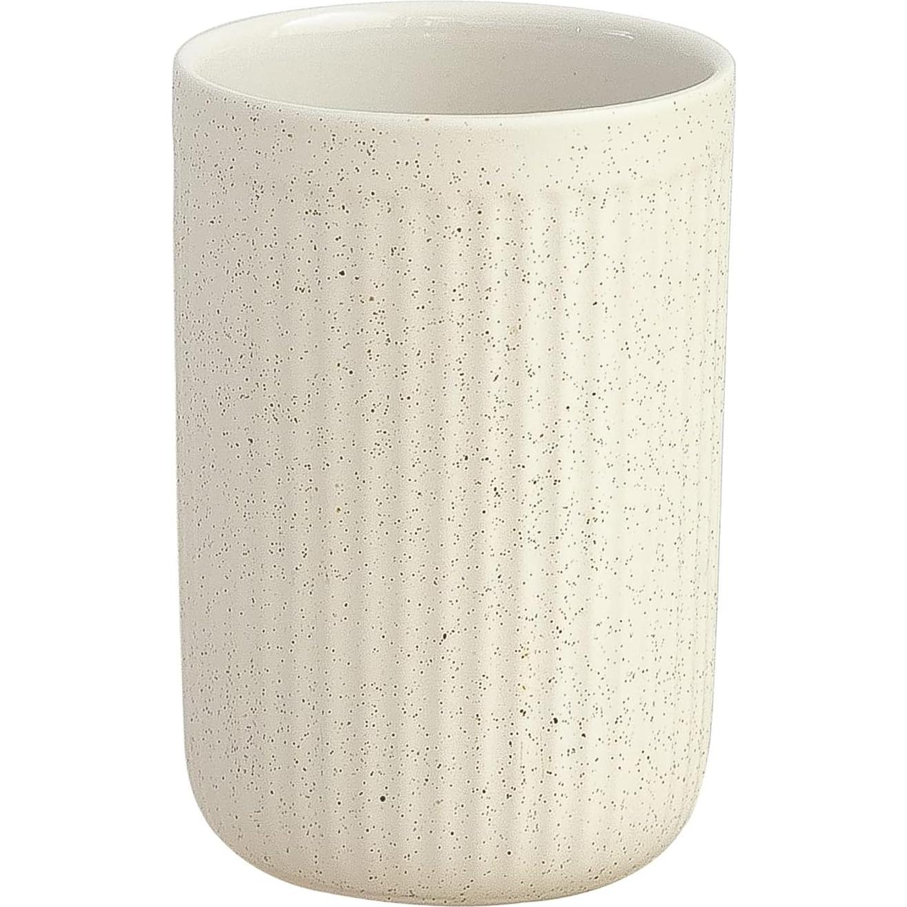 Soporte para Cepillos de Dientes Cerámica Beige Moteado 7.1x10.4cm