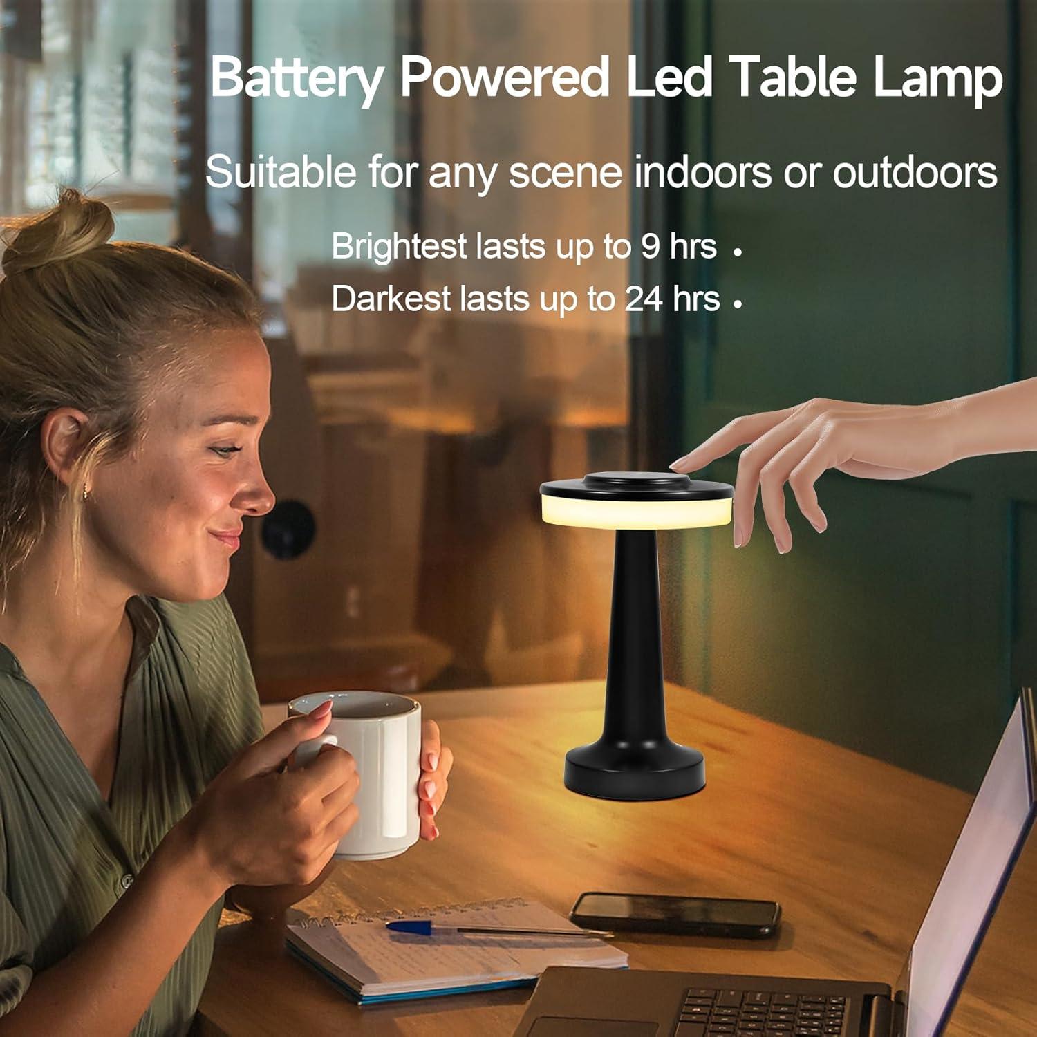 Lámpara de Mesa Inalámbrica SUNLIGTGO LED 3 Colores 3000mAh