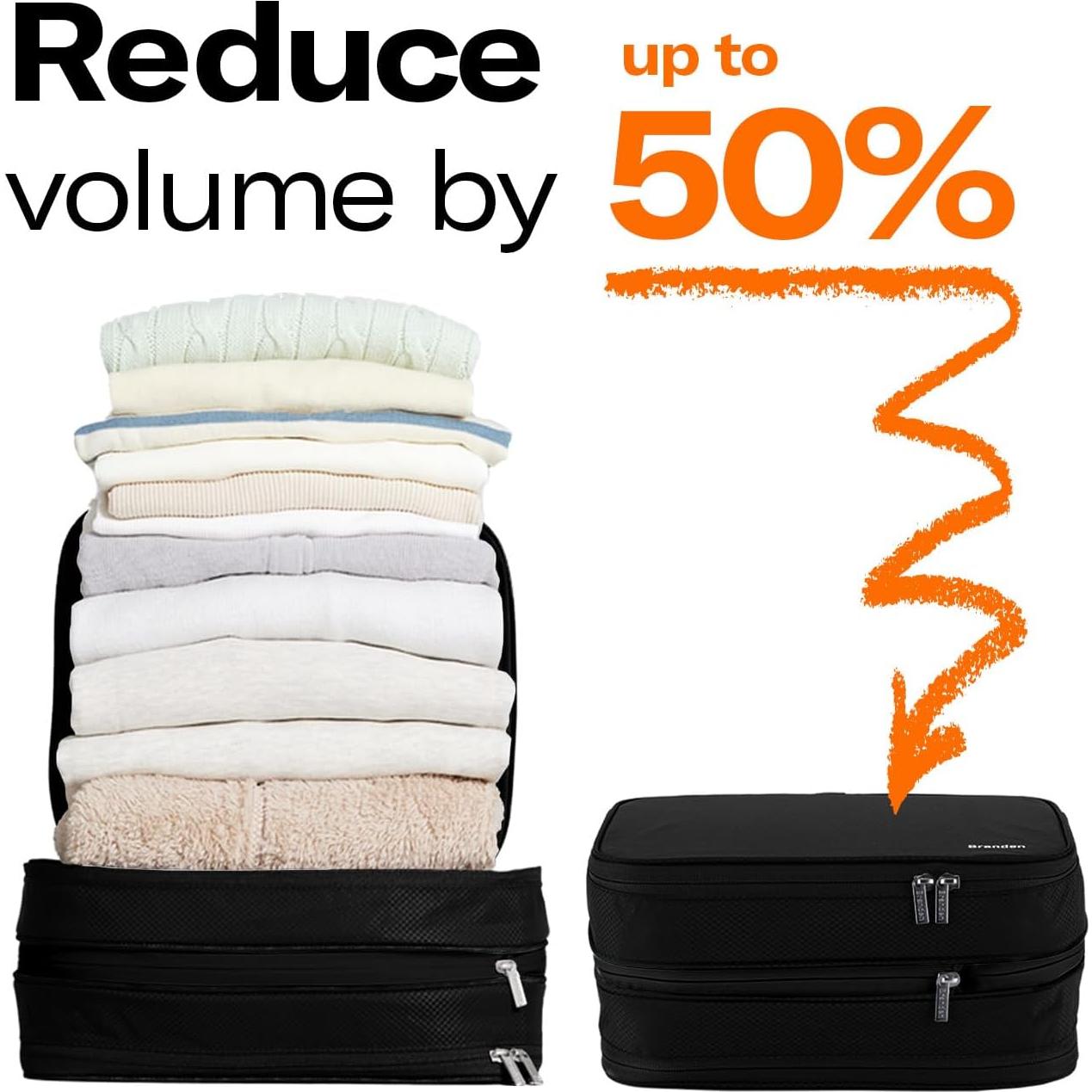 Cubo de Compresión Branden X-Large Negro - Organizador de Equipaje