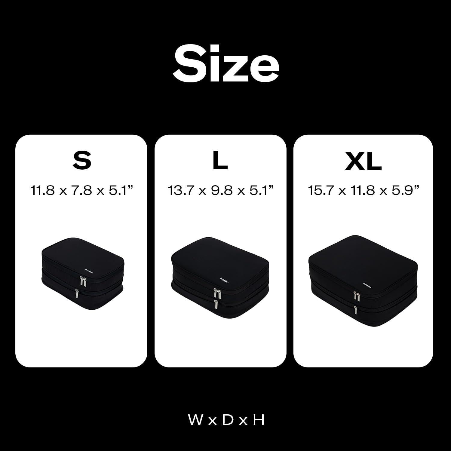 Cubo de Compresión Branden X-Large Negro - Organizador de Equipaje