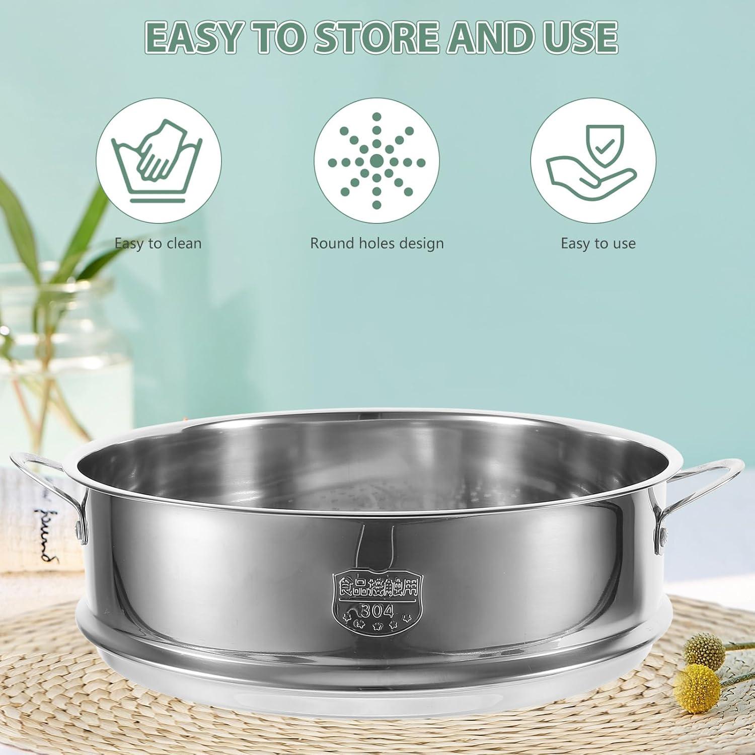 Cesta de Vapor Acero Inoxidable Hemoton 30.5x25x8 cm