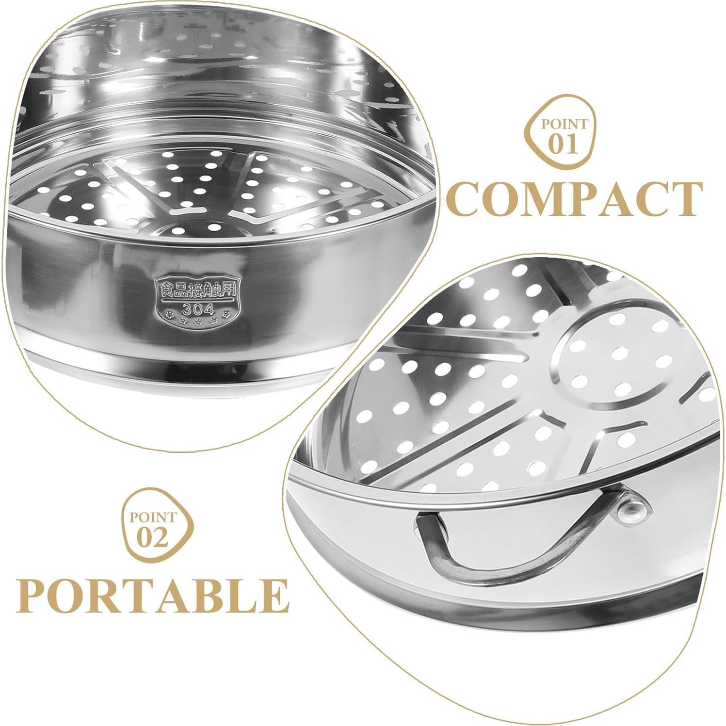 Cesta de Vapor Acero Inoxidable Hemoton 30.5x25x8 cm