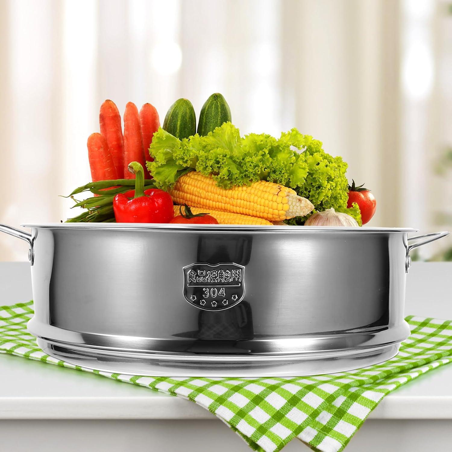 Cesta de Vapor Acero Inoxidable Hemoton 30.5x25x8 cm