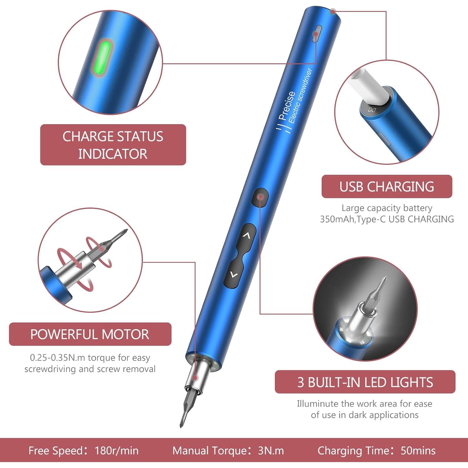 Destornillador Eléctrico Inalámbrico LOFICOPER 28 en 1 Azul