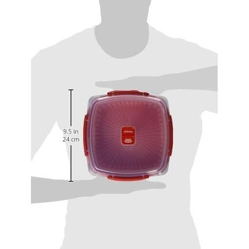 Vaporera Microondas Sistema 2.4L Roja, Mediana, BPA Free