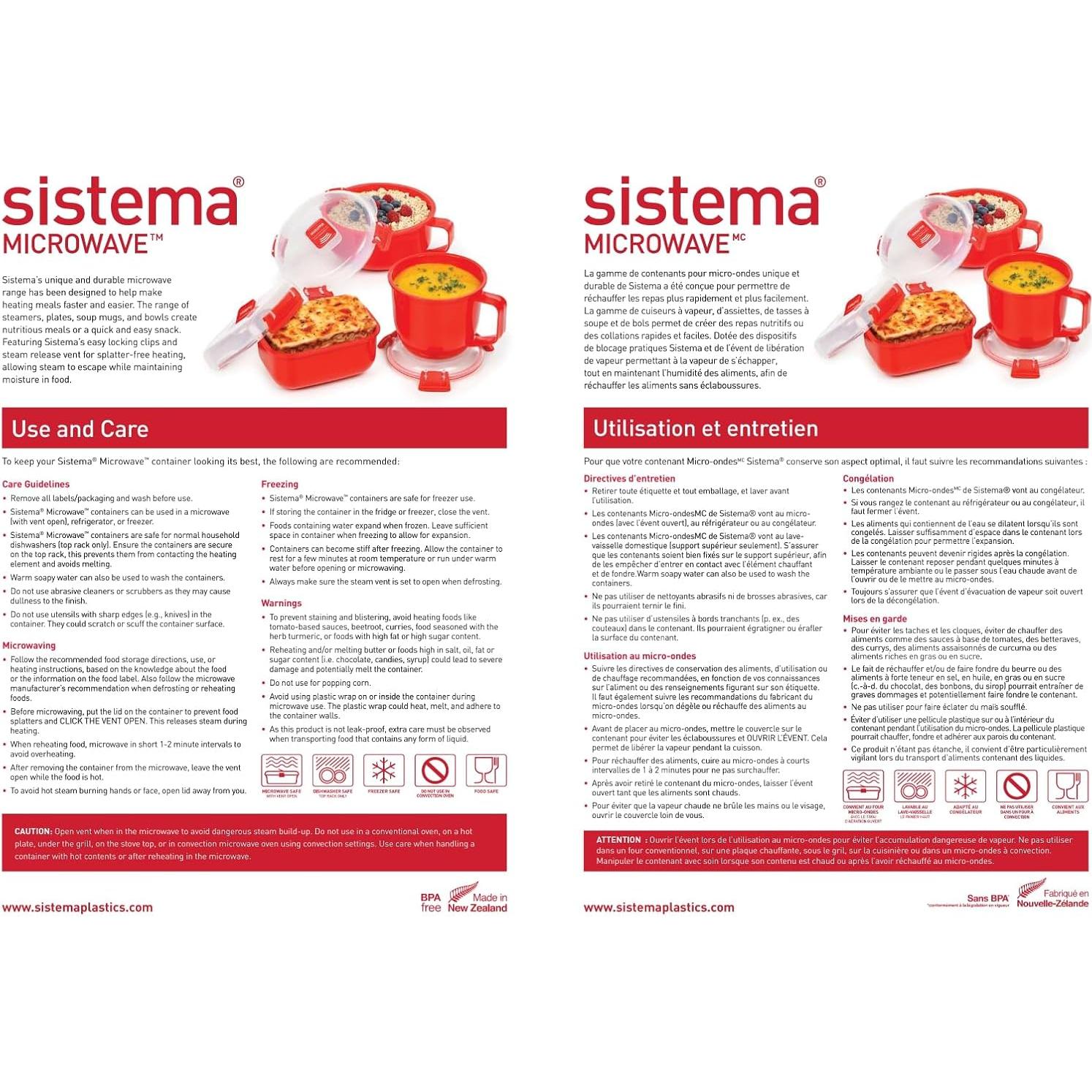 Vaporera Microondas Sistema 2.4L Roja, Mediana, BPA Free