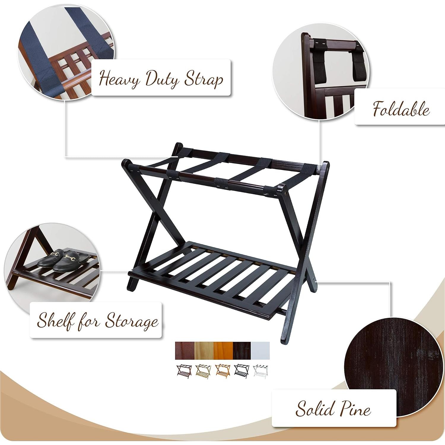 Soporte de Equipaje Plegable Casual Home Espresso 68 cm