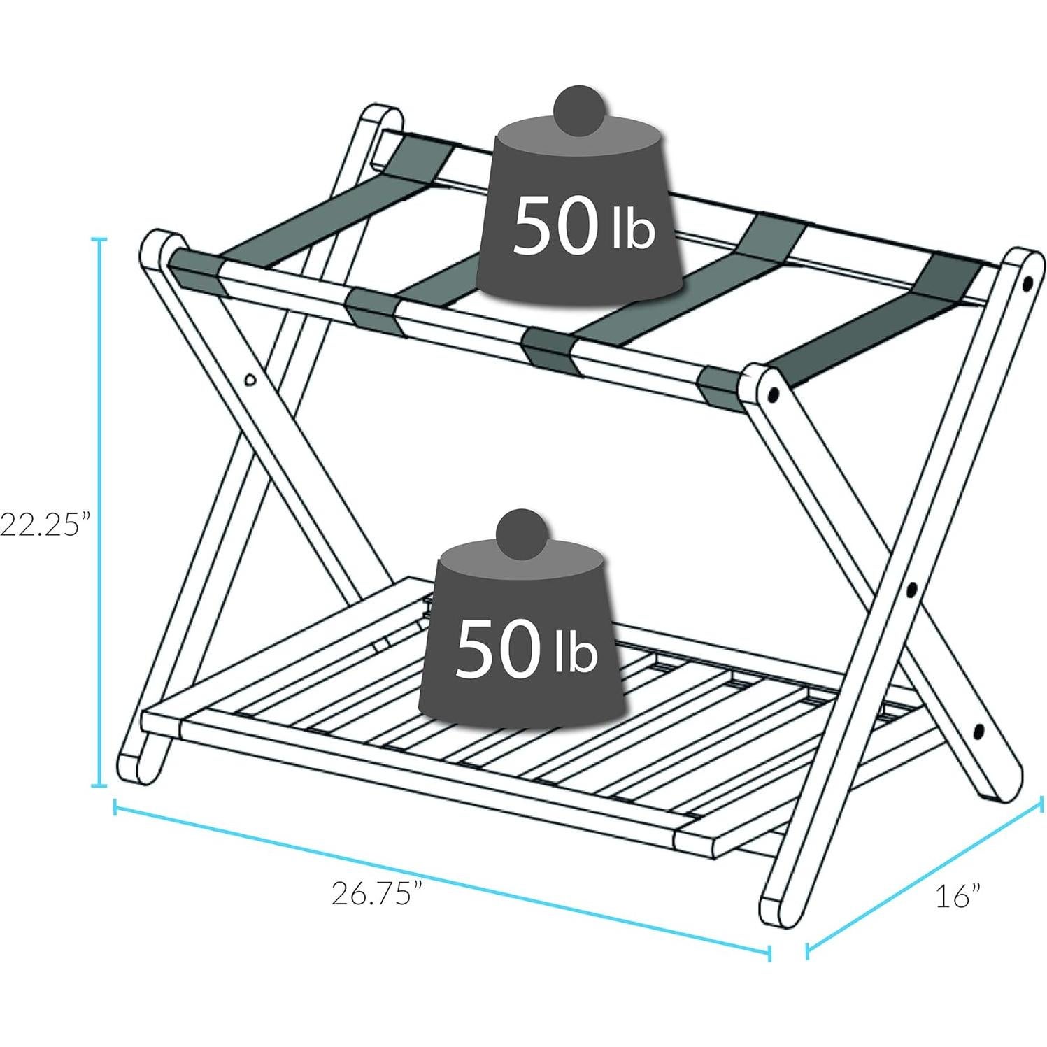 Soporte de Equipaje Plegable Casual Home Espresso 68 cm
