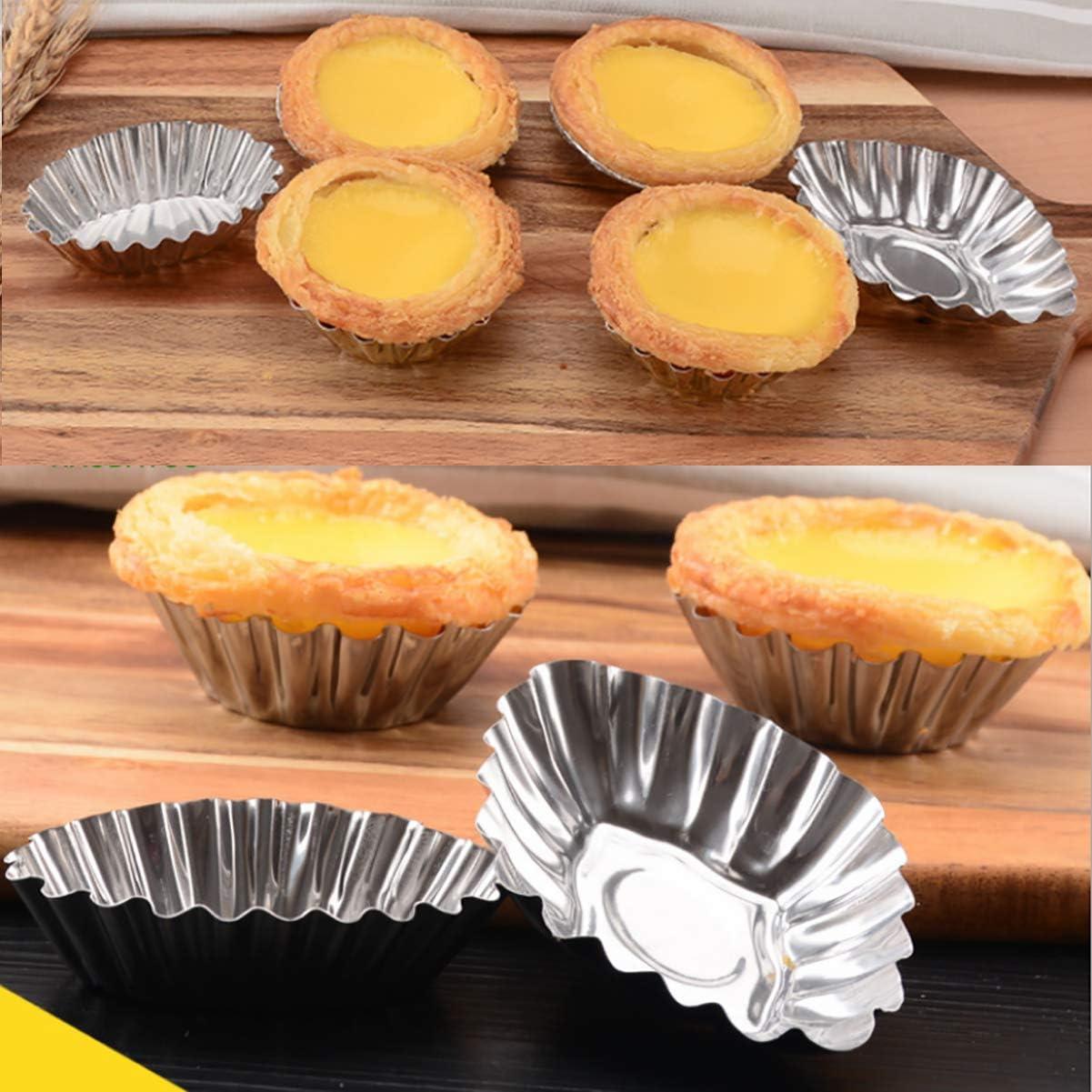 Moldes de Tartas de Huevo UpTuoLi 10 Piezas Acero Inoxidable