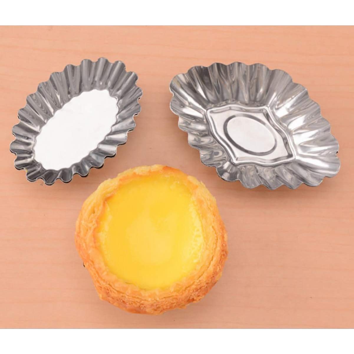 Moldes de Tartas de Huevo UpTuoLi 10 Piezas Acero Inoxidable