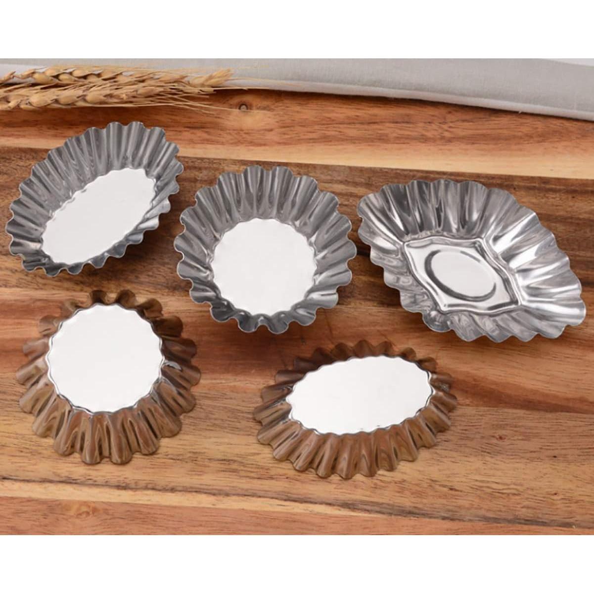 Moldes de Tartas de Huevo UpTuoLi 10 Piezas Acero Inoxidable