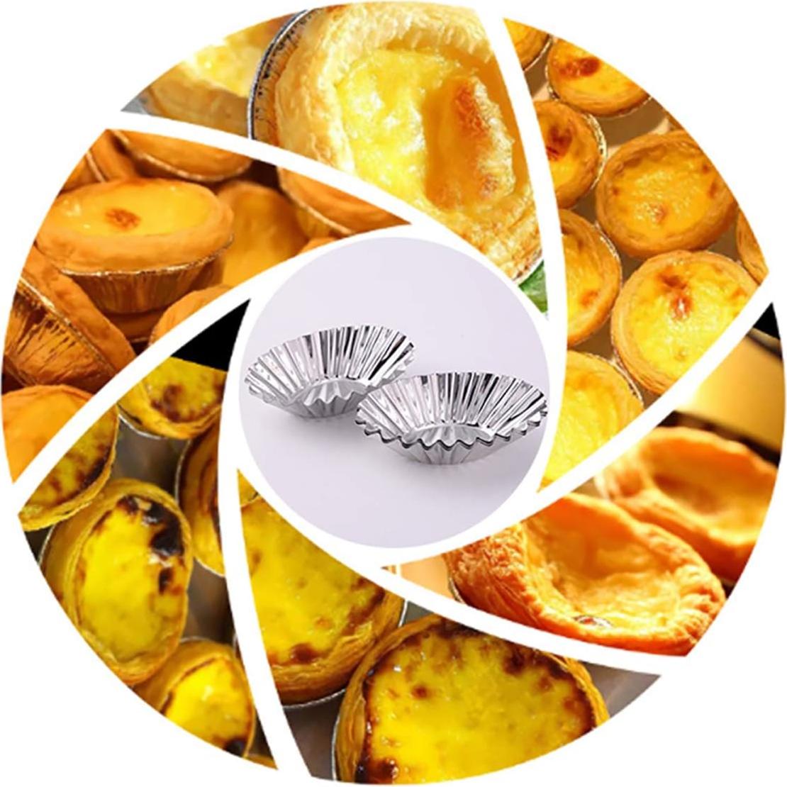 Moldes de Tartas de Huevo UpTuoLi 10 Piezas Acero Inoxidable