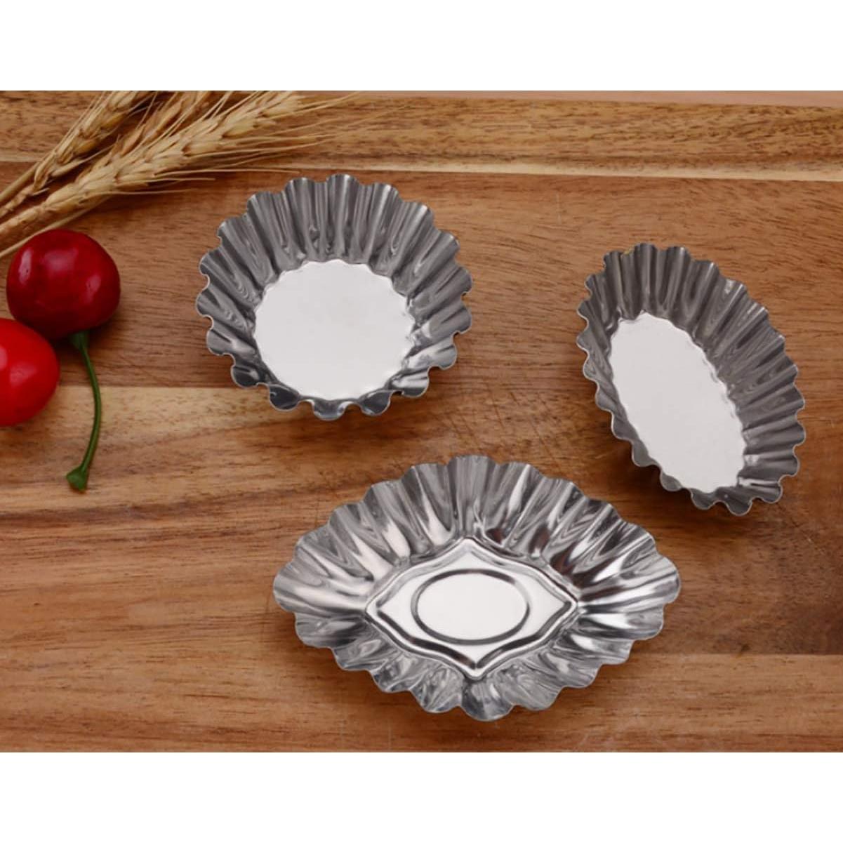 Moldes de Tartas de Huevo UpTuoLi 10 Piezas Acero Inoxidable