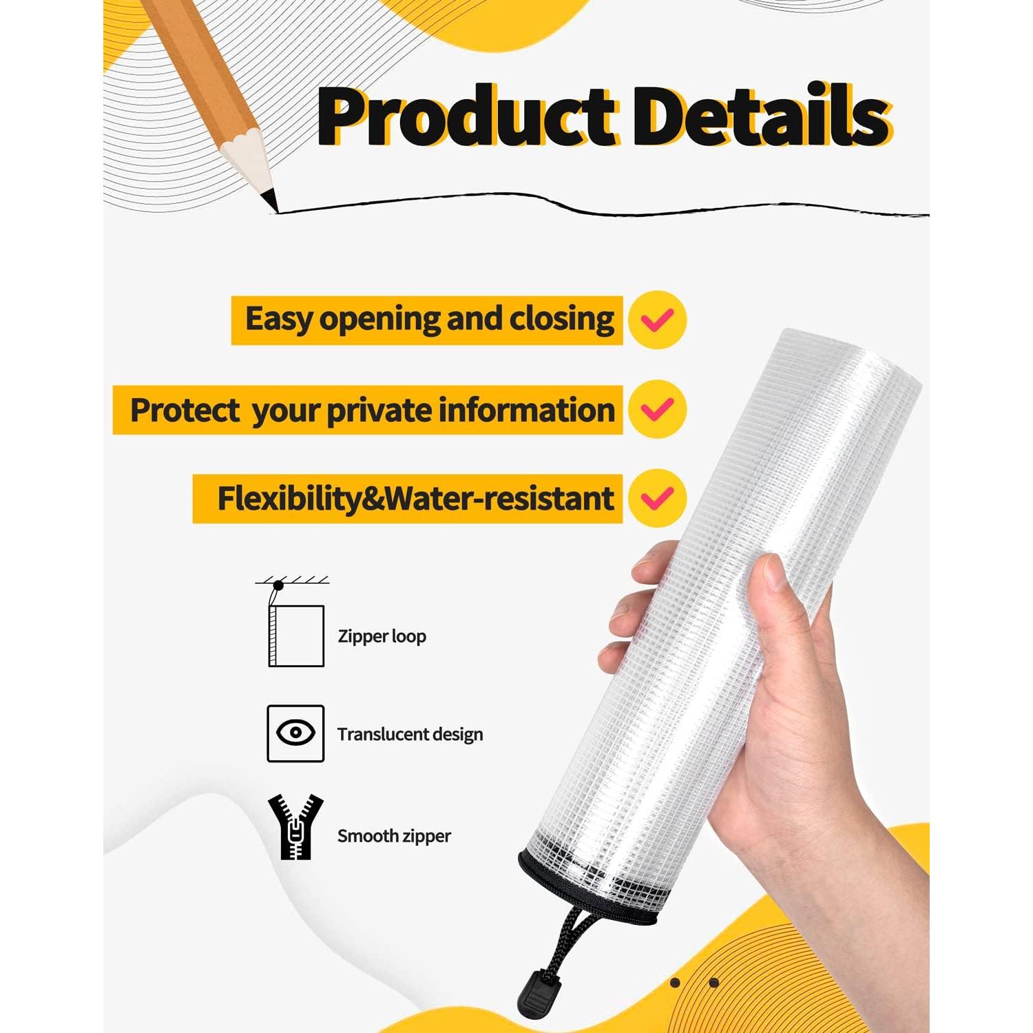 SUNEE Funda de Plástico 10x23 cm Negra - 18 Paquetes