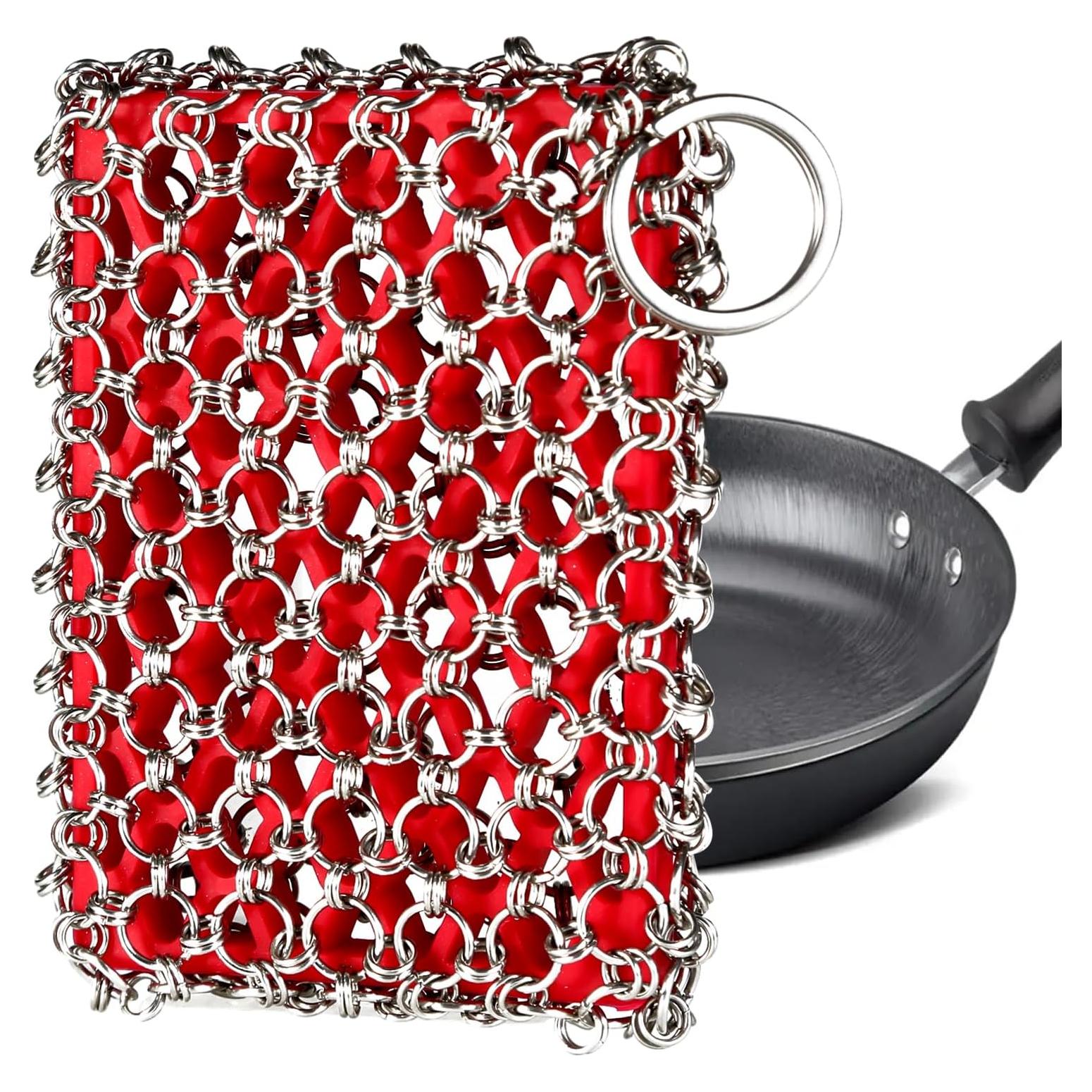 Fregador de Cadena de Hierro Fundido TEZZ - Limpiador de Sartenes