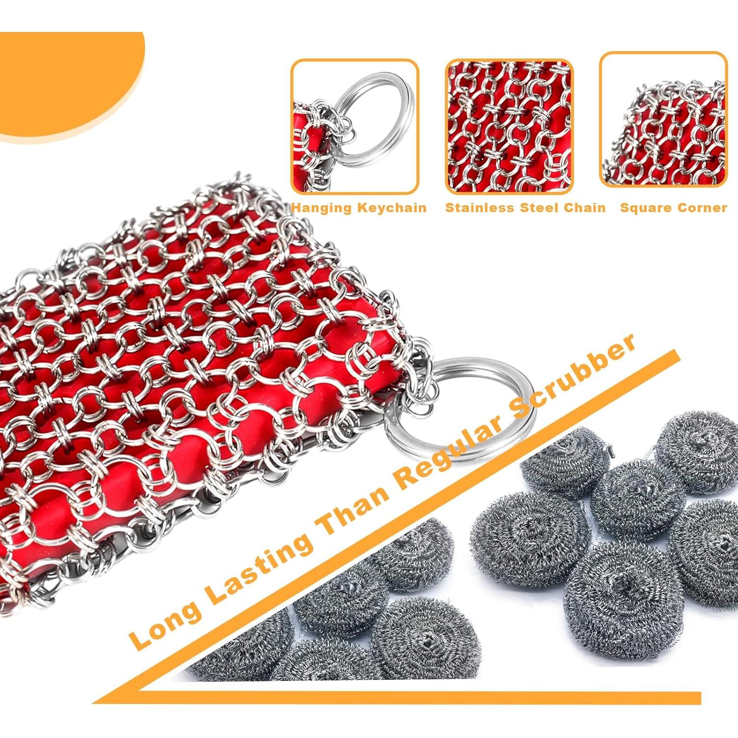 Fregador de Cadena de Hierro Fundido TEZZ - Limpiador de Sartenes