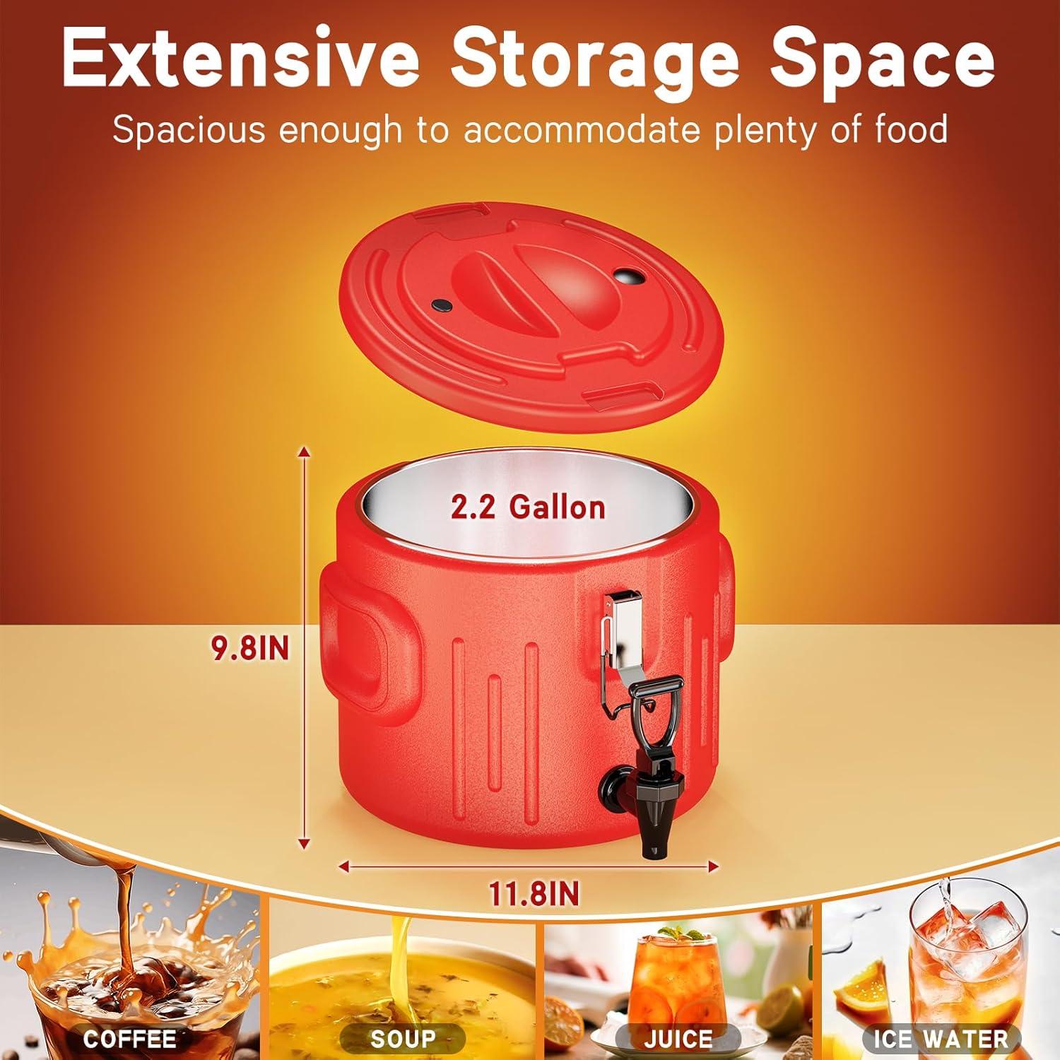 Dispensador de Bebidas Aislado XVEZUA 1.6 Galones Acero Inoxidable