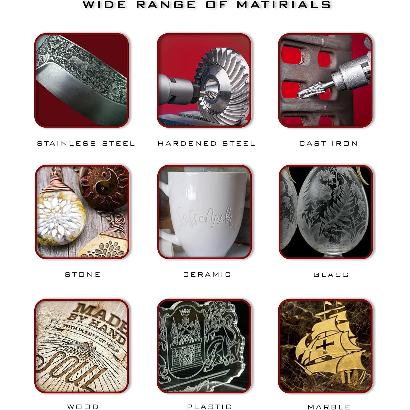 Juego de Fresas de Carburo Pilim 10PC Mango 6.35mm Doble Corte