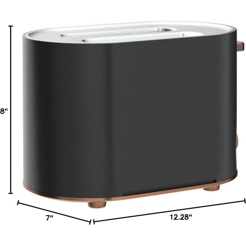 Tostadora Cafés 2 Rebanadas Negra Mate con 4 Funciones