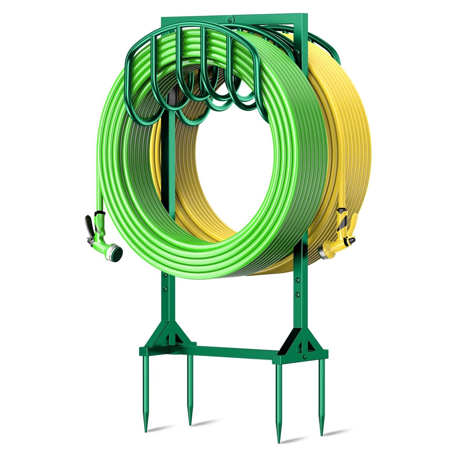 Soporte para Manguera de Jardín HOMIJIABRO 2x150 pies Metal Verde