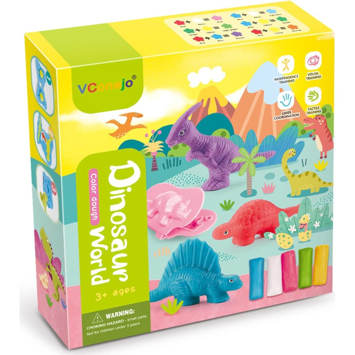 VConejo Juguetes de Masa Colorida Set Dinosaurios 16.5cm