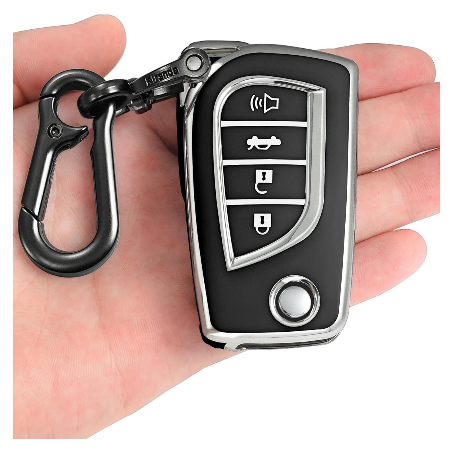 Funda de Llave Kirsnda para Toyota Camry Corolla RAV4 Negro