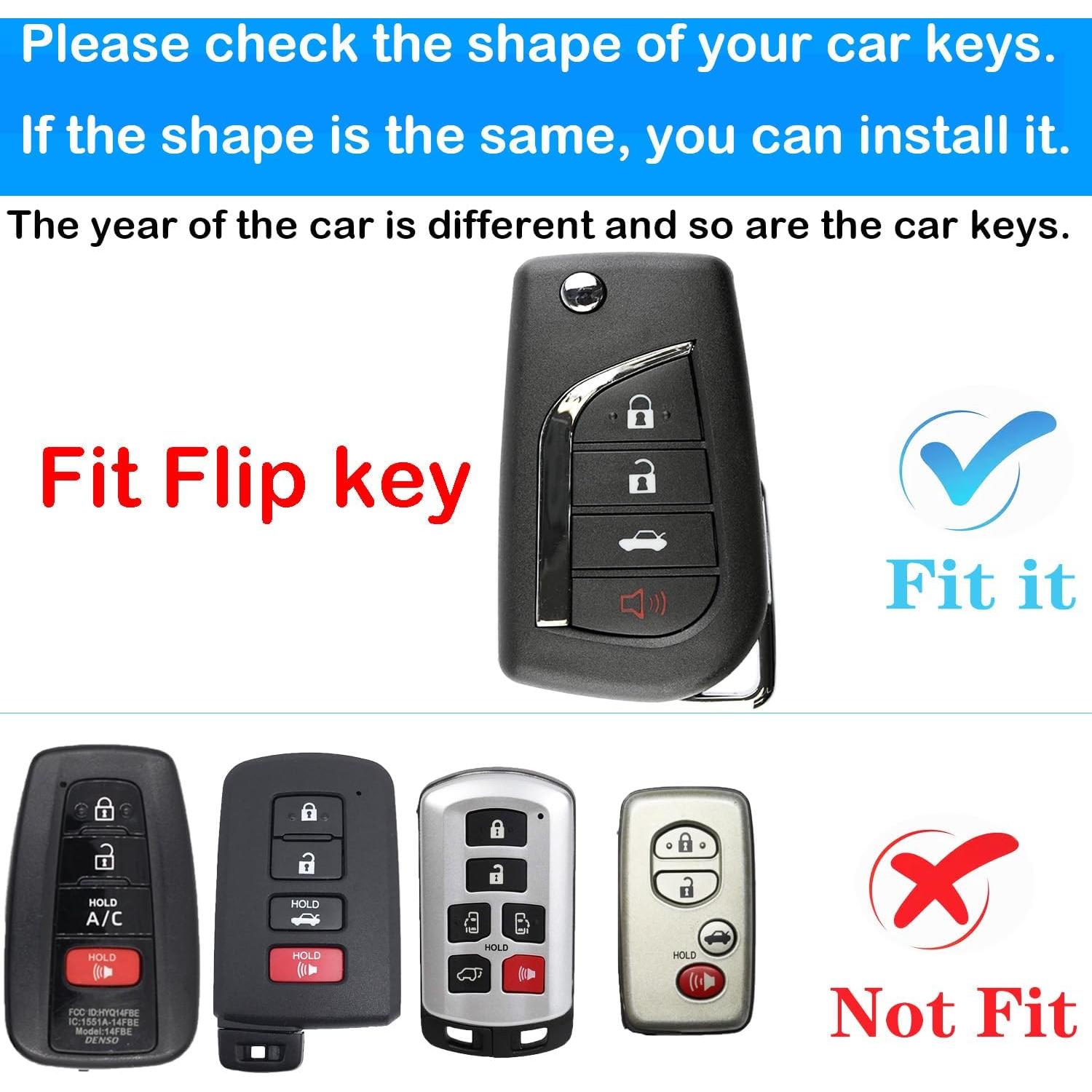 Funda de Llave Kirsnda para Toyota Camry Corolla RAV4 Negro