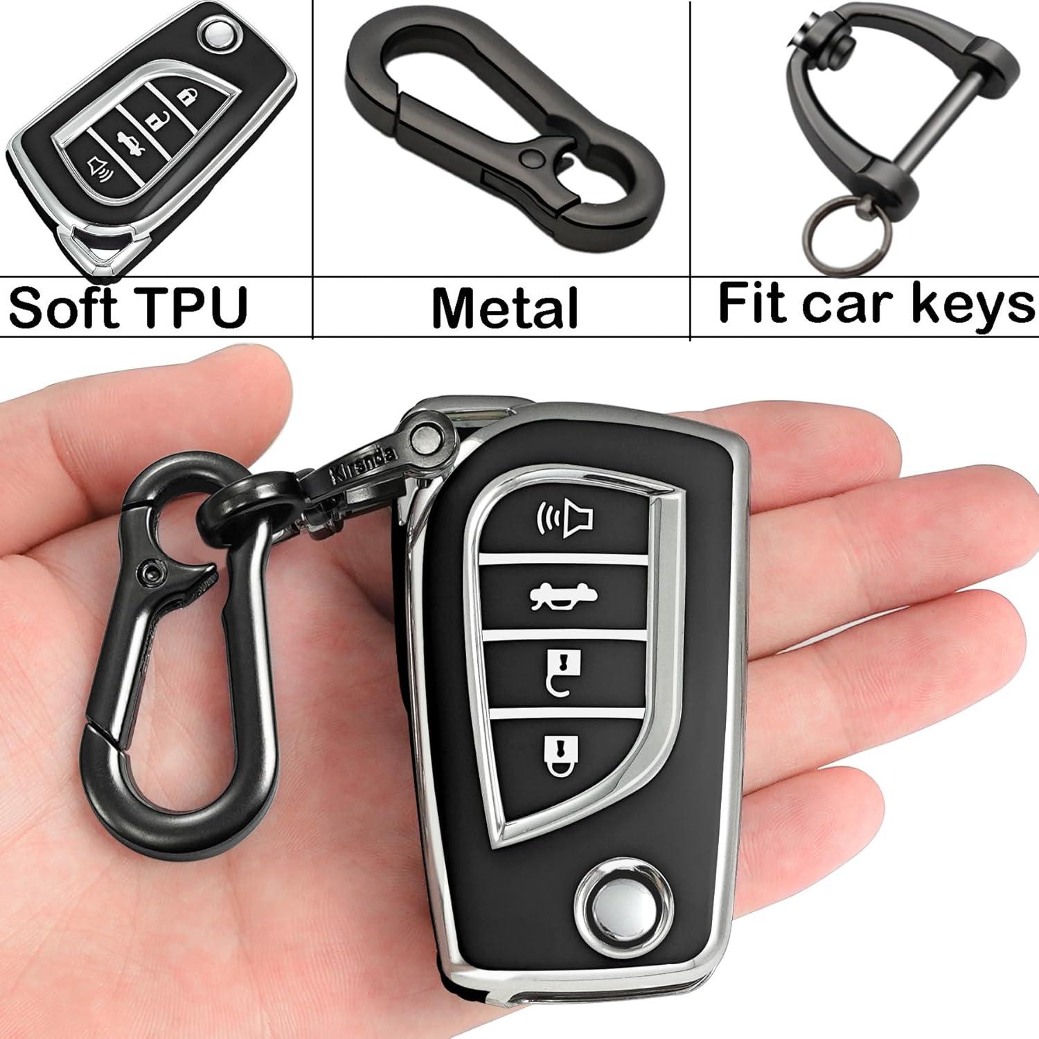 Funda de Llave Kirsnda para Toyota Camry Corolla RAV4 Negro