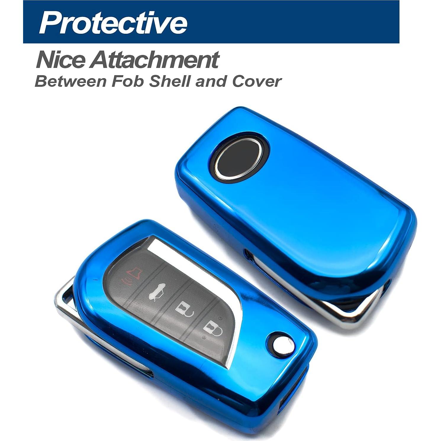 Funda de Llave TPU Azul para Toyota RAV4 Camry Corolla