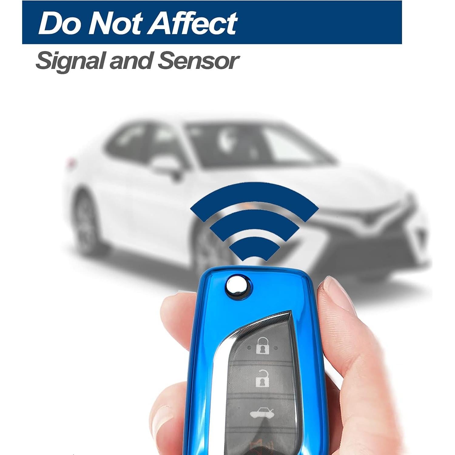 Funda de Llave TPU Azul para Toyota RAV4 Camry Corolla