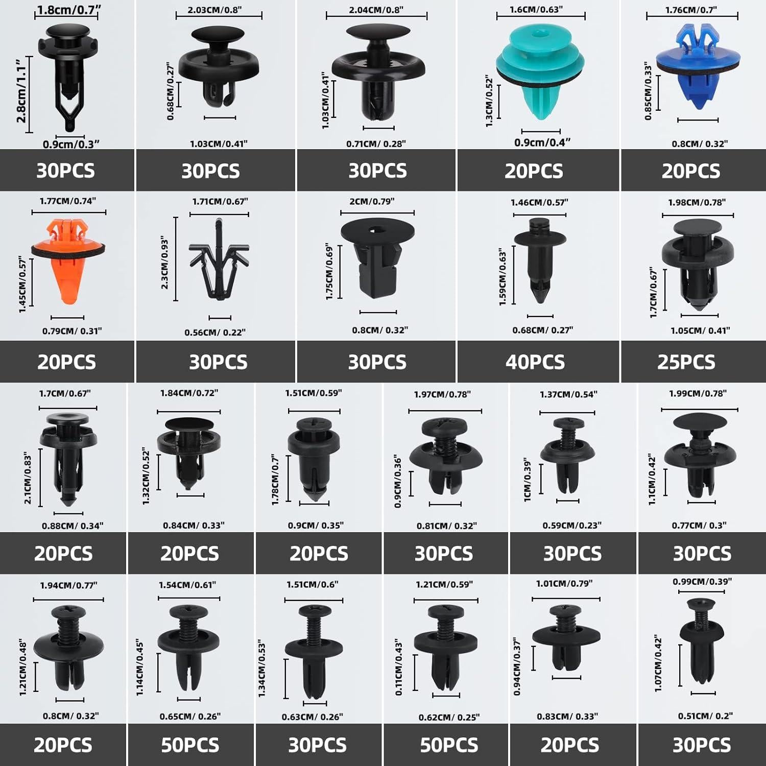 Kit de Sujetadores de Plástico 635PCS SEINECA - Clips Automotrices