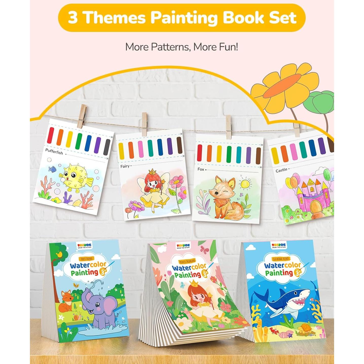 Set de Pintura Acuarela TECJOE para Niños 4-8 Años