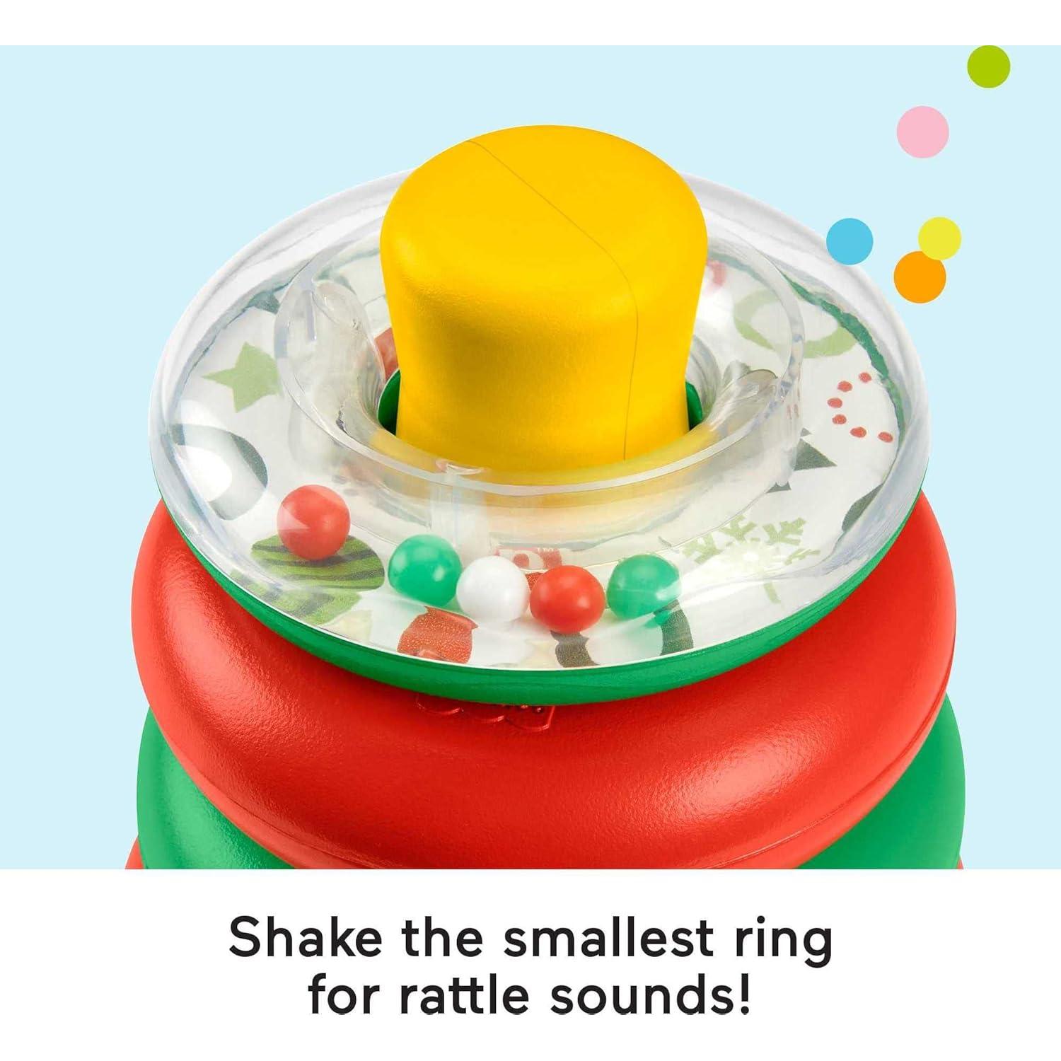 Juguete de apilamiento Fisher-Price Rock-a-Stack navideño