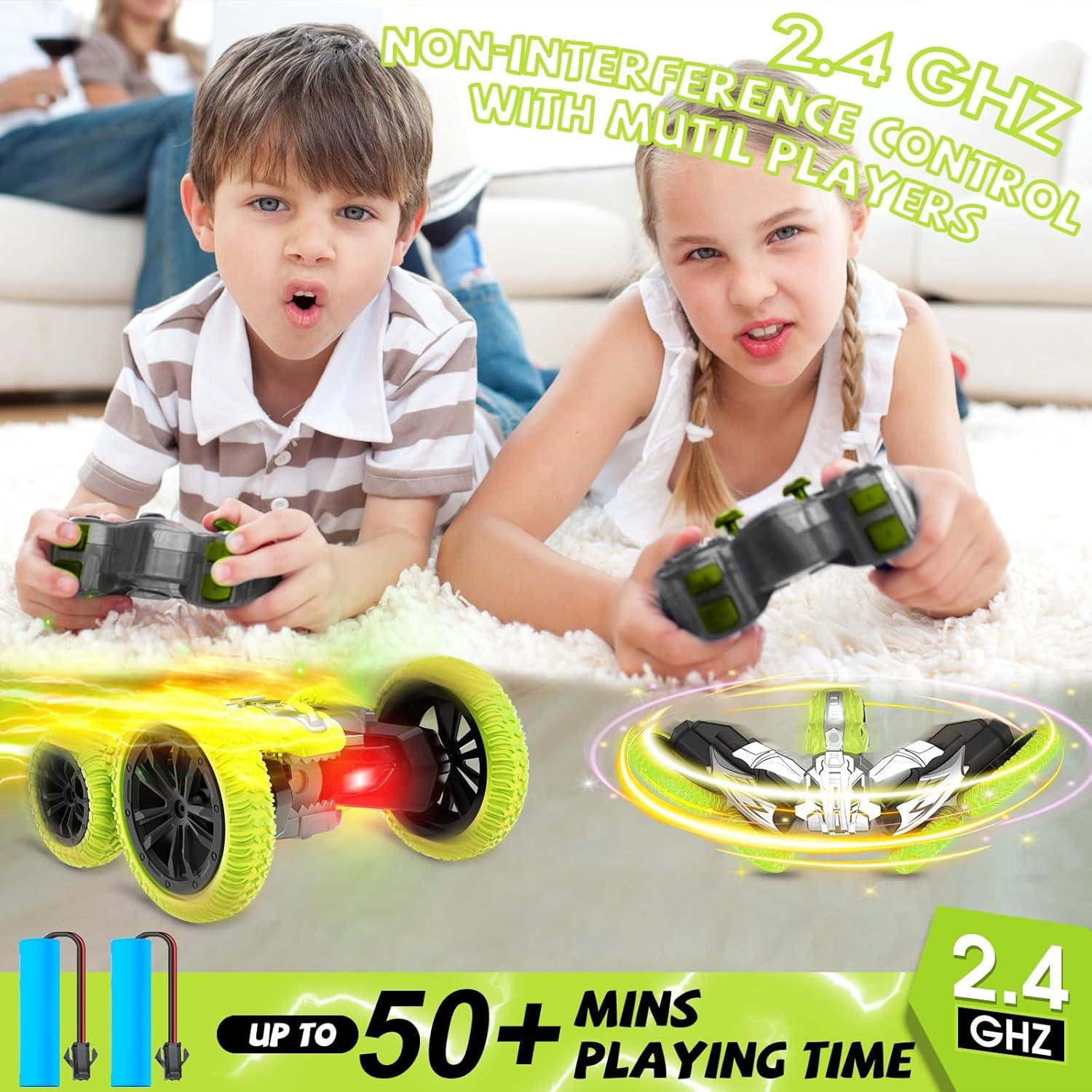 Coche Acrobático RC Paaxido 4WD 360° Verde para Niños 6-14 años