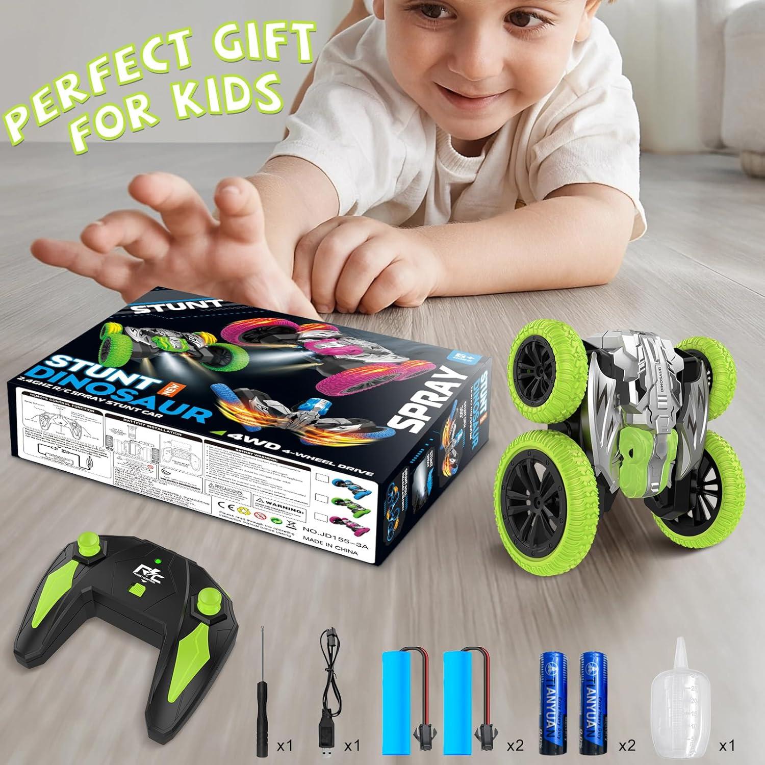 Coche Acrobático RC Paaxido 4WD 360° Verde para Niños 6-14 años