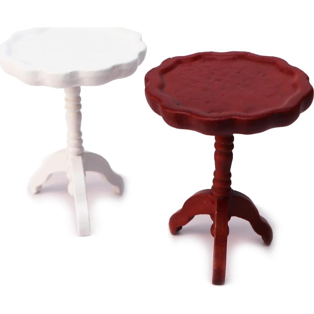 Mesa de extremo de madera Cutemini para casa de muñecas 1:12